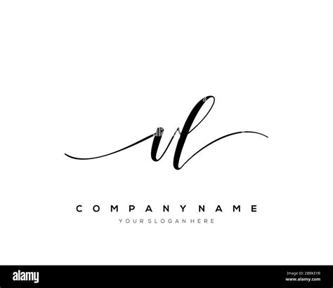 Vl Initial Letter Handwriting Logo Hand Drawn Template Vector Logo For