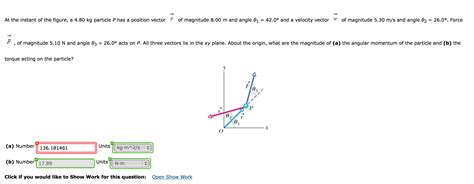 Solved At The Instant Of The Figure A 4 80 Kg Particle P Chegg