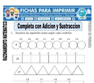 Razonamiento Matemático Primero de Primaria 20 Fichas GRATIS