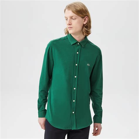 Lacoste Erkek Slim Fit Yeşil Gömlek CH0337 37Y Lacoste