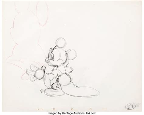 Fantasia Sorcerers Apprentice Mickey Mouse Rough Animation Drawing Walt