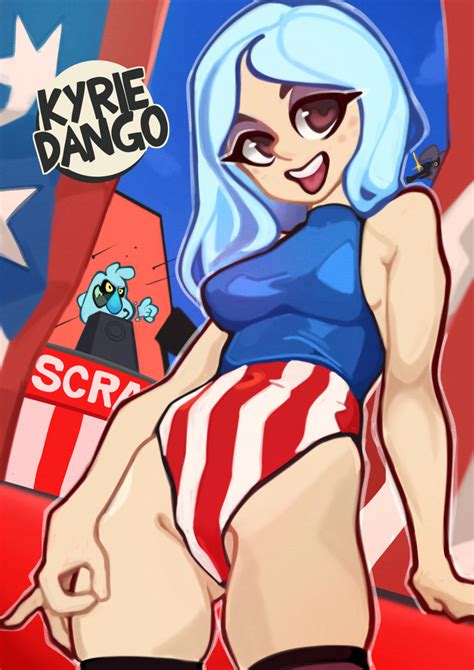 Rule 34 American Flag Swimsuit Andrea Davenport Blue Hair Female Ghost Kyrie Dango Scratch