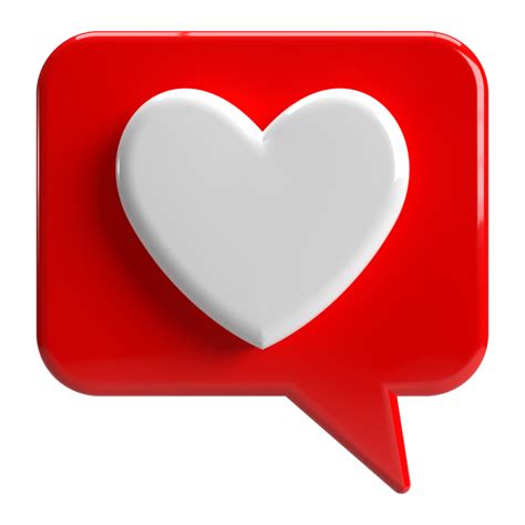 3d Love Heart Red Color And Speech Bubble Png 9875160 Png