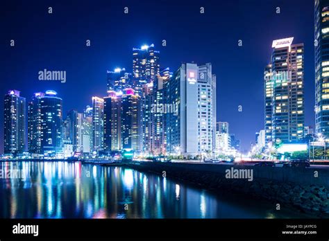 Busan city skyline at night Stock Photo - Alamy