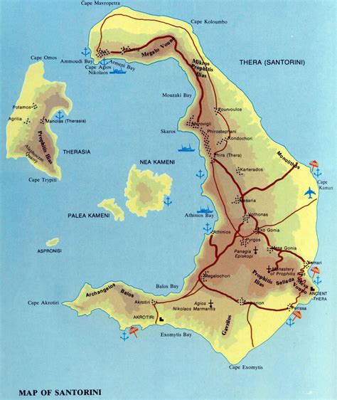 Detailed Map Of Santorini Greece