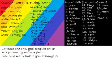 Warrior cats birthday quiz by cupcakes1810 on DeviantArt