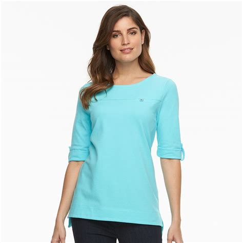 Womens Cotton 3 4 Sleeve Tee Kohls