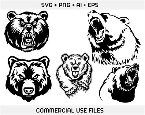 Grizzly Bear Svg Files Cricut Bear Clipart Grizzly Bear Svg Etsy Canada