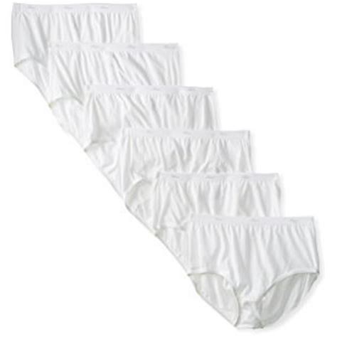 Hanes Hanes Womens Cotton White Brief Underwear 6 Pack