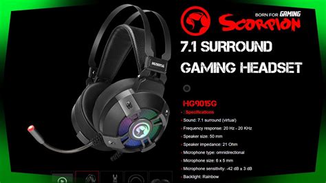 Marvo Scorpion HG9015G 7 1 Virtual Surround Sound RGB LED Gaming