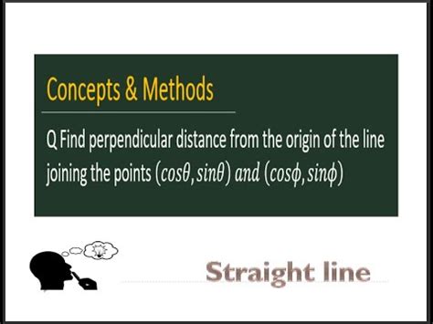 Q Find Perpendicular Distance From The Origin Of The Line Joining The