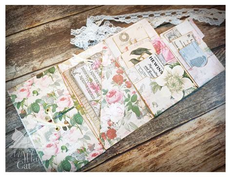 Junk Journal Folding Folio Floral Collage Sheets Ephemera Etsy