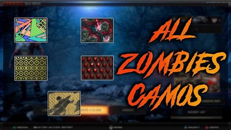 All Unlockable Zombies Camos In Call Of Duty Black Ops 4 Show Case