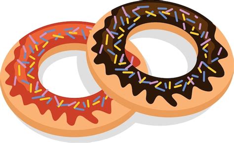 Donuts Dulces Fondo Aislado Vector Premium