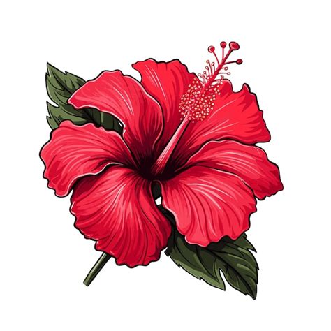 Premium Vector Hand Drawn Flat Color Hibiscus Flower Illustration