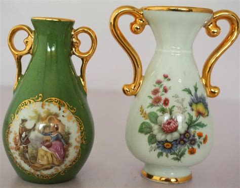 Dos Peque Os Jarrones De Porcelana De Limoges Franc S Escena Fragonard