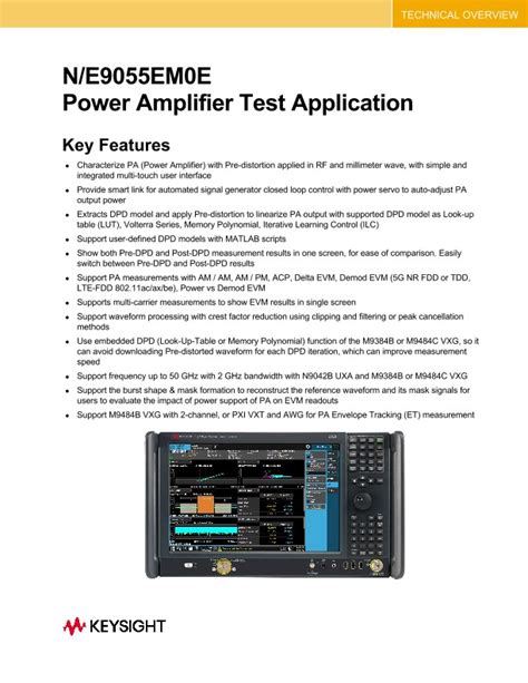 N E Em E Power Amplifier Test Application Pdf Asset Page Keysight