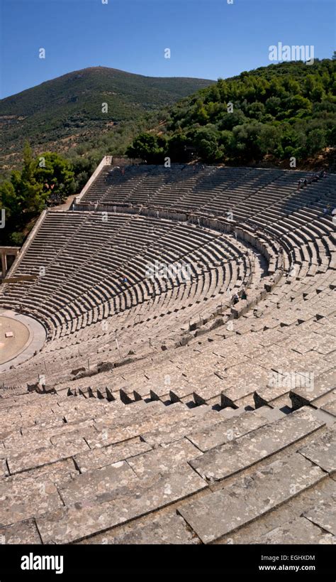 Antiken Theater Von Epidaurus Argolis Peloponnes Griechenland