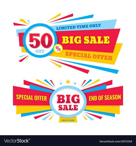 Big Sale Banner Discount Off Royalty Free Vector Image