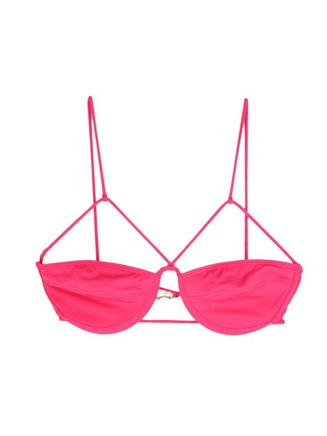 Jacquemus Le Haut De Maillot Signature Bikini Top Fuchsia Editorialist