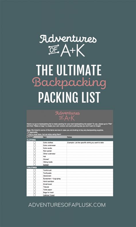 The Ultimate Backpacking Packing List Adventures Of Ak