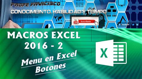 MACROS EXCEL 2016 2 MENU EN EXCEL CON MACROS YouTube