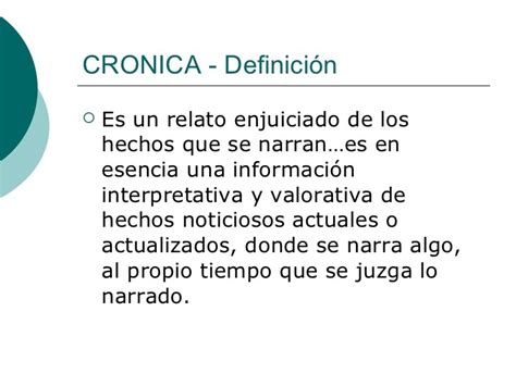 Definicion De Cronica Brainly Lat