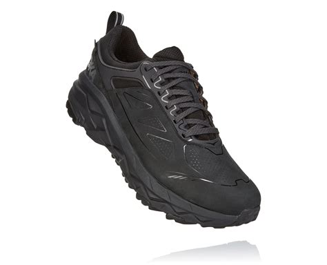 Hoka Mens Challenger Low Gore-Tex Waterproof Hiking Shoe- Black Nubuck ...