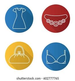 Womens Accessories Color Icons Set Gemstone Stock Vector Royalty Free