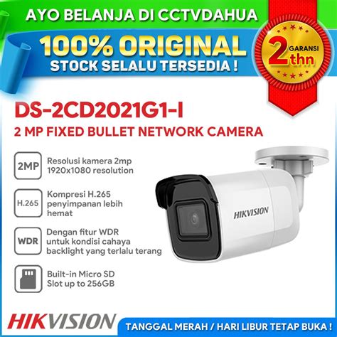 Jual HIKVISION DS 2CD2021G1 I Hikvision 2 MP WDR Fixed Bullet IP Camera