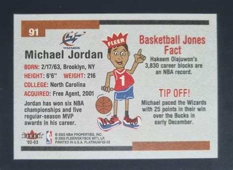 Michael Jordan Fleer Platinum Card Hobbies Toys Toys Games On