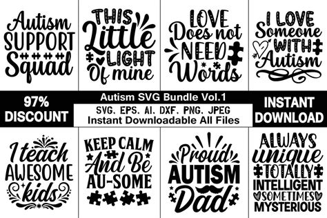 Autism Svg Bundle Vol 1 Bundle · Creative Fabrica