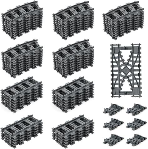 Lekeinchi Classic City Train Tracks Building Set Curved And Straight