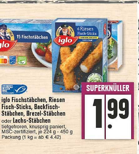 Iglo Fischst Bchen Riesen Fisch Sticks Backfisch St Bchen Brezel