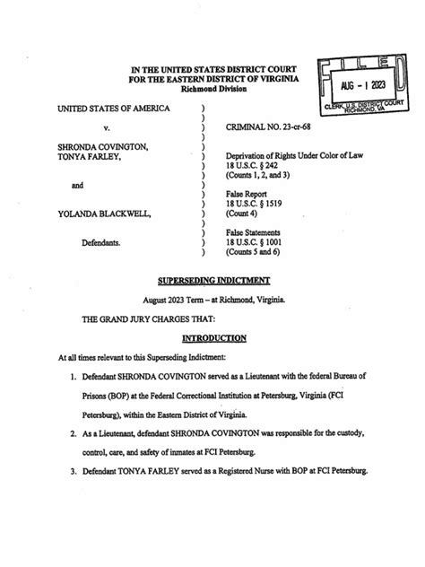 Superseding Indictment Dk No 34 3 Aug 2023 Pdf