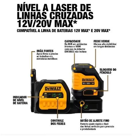 Kit N Vel Laser Verde V Linhas Dcle Gb Dewalt Facilita