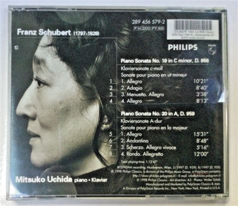 Schubert Mitsuko Uchida Piano Sonatas D D Philips Cd