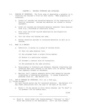 Fillable Online Portal Hud CHAPTER 2 RECORDS INVENTORY AND APPRAISAL 2