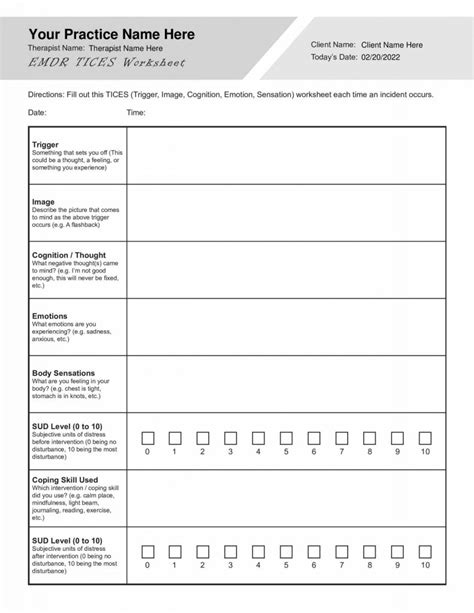 Emdr Tices Worksheet Pdf