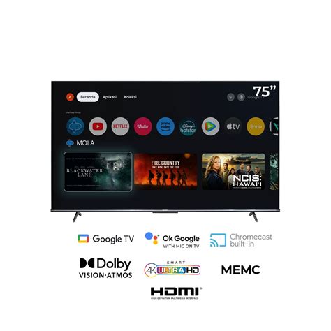 POLYTRON 4K UHD Smart Google TV 75 Inch PLD 75UG5959 Polytron Official