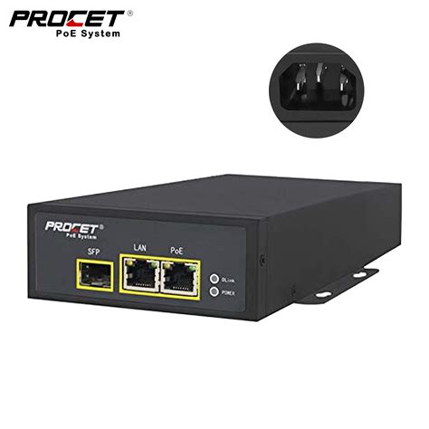 Single Port Gigabit Poe Injector Industrial Power Over Ethernet Active