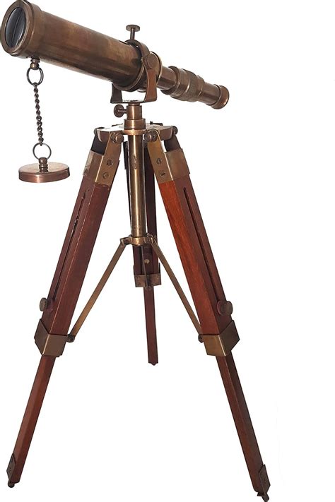 Telescope With Tripod Vintage Brass Décor Table Top Wooden Nautical Maritime Home Office