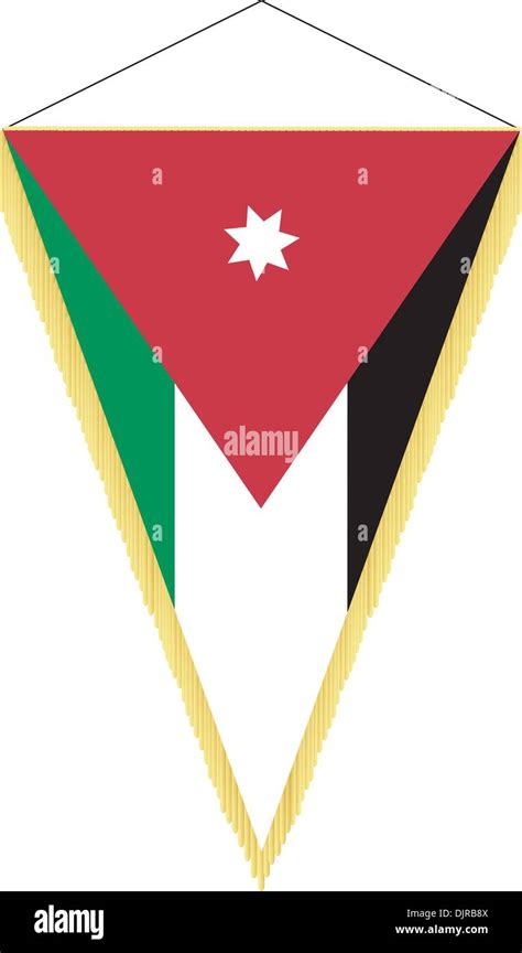 Vector Image Of A Pennant With The National Flag Of Jordan Stock Vector