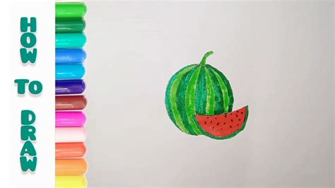 How To Draw Watermelon 🍉 Watermelon Drawing And Colouring Step By