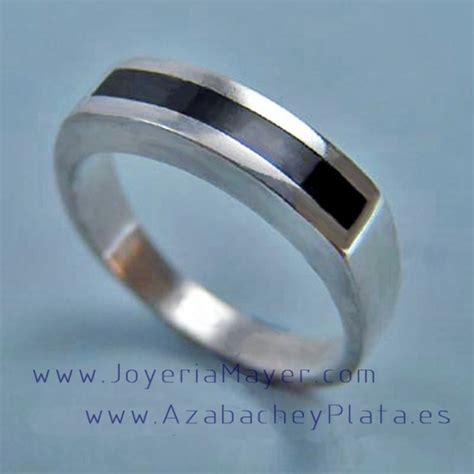 Anillo De Plata Y Azabache Joyeria Mayer