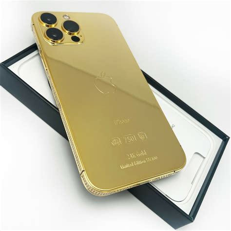 Apple Iphone Pro Max Gb Factory Unlocked Diamond K Gold Plated