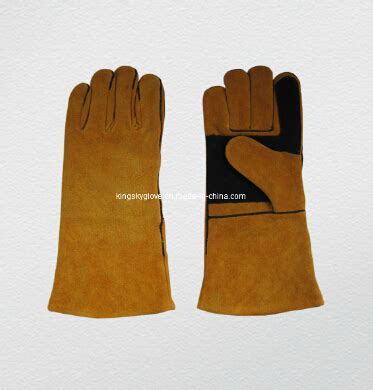 Cow Split Leather Palm Reinforced Welding Glove High Quality