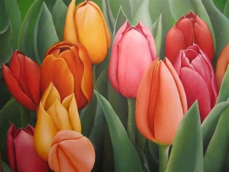 Cuadros De Tulipanes Tulip Drawing Tulip Painting Flower Art