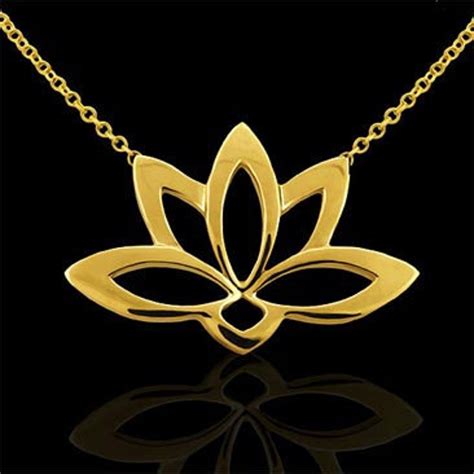 Lotus Flower Necklace Sacred Lotus Necklace Yellow Gold Etsy