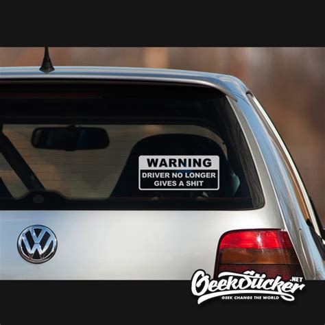 Warning Funny Bumper Sticker Waterproof Reflective Universal Vinyl Car Sticker Car Warning Decal ...